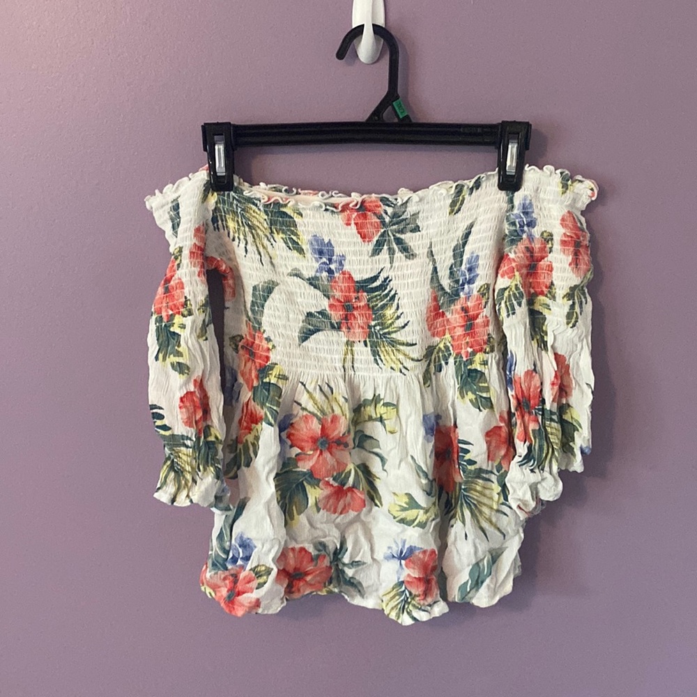 Floral Hollister Off-shoulder Blouse